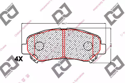 Комплект тормозных колодок DJ PARTS BP1522